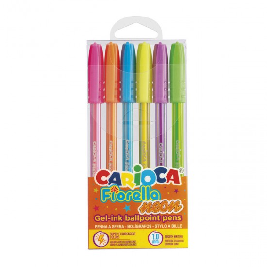 Bolígrafos de Colores Neón Carioca Fiorella x 6