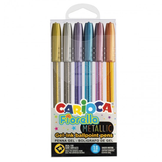 Bolígrafos de Colores Metálicos Carioca Fiorella x 6