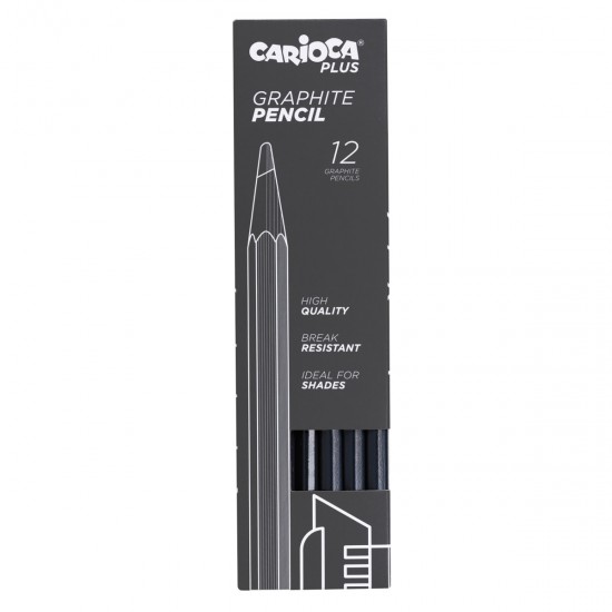 Lápices de Grafito 6B Graphite Carioca Plus x 12