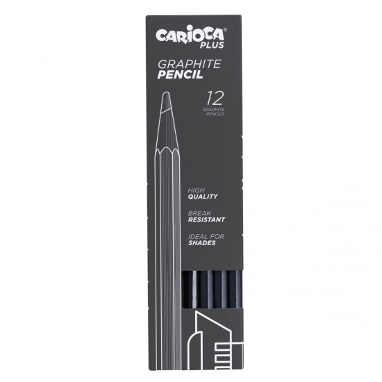 Lápices de Grafito 4B Graphite Carioca Plus x 12