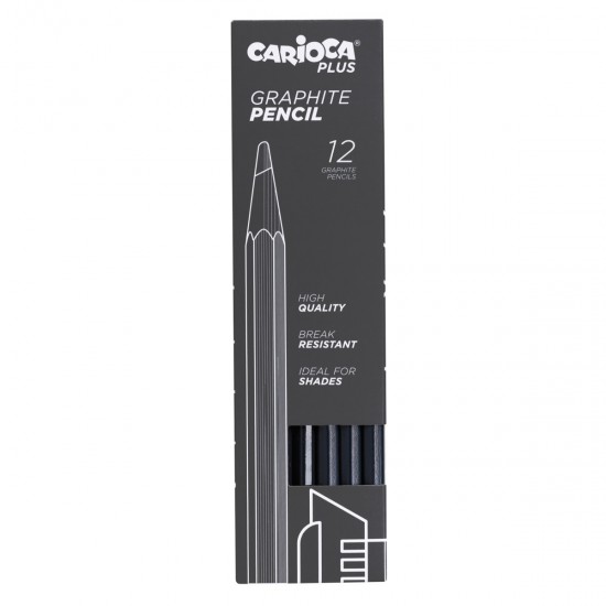 Lápices de Grafito 2B Graphite Carioca Plus x 12