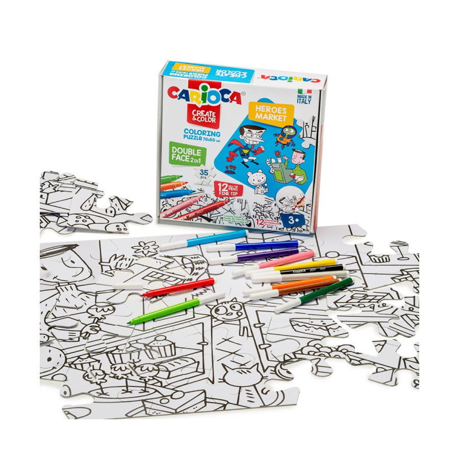 Rompecabezas 35Pc Héroes X12 Marcadores