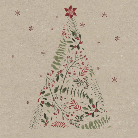 Servilletas 33 x 33 cm Naturals Graceful Pine Xmas