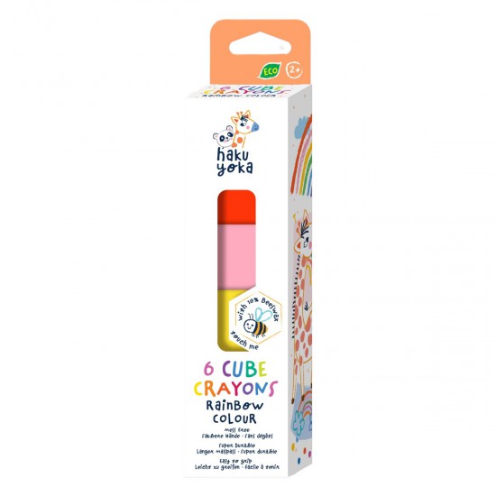 Crayones Cubo Rainbow Colour Haku Yoka x 6