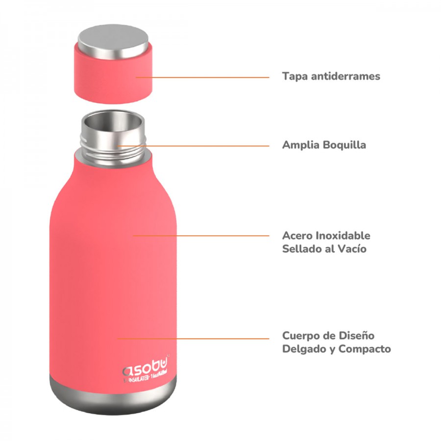 Botella Térmica Urban Peach 460 ml Asobu