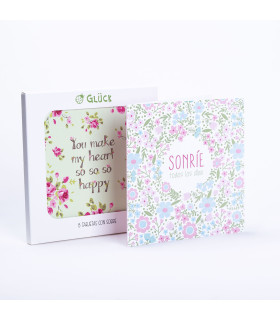 Tarjetas Heart happy y Sonríe x 8