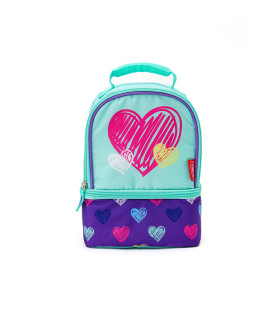 Lunchera Térmica con Doble Fondo Corazones Thermos