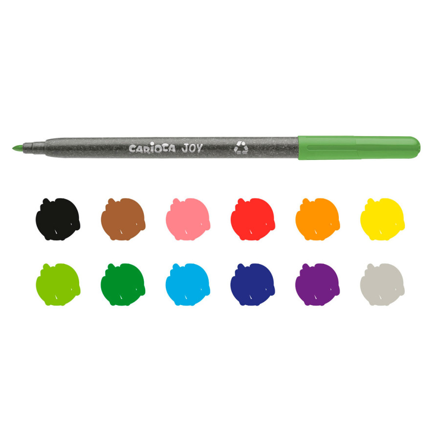 Marcadores de Colores Joy Punta Fina Eco Family Carioca x 12
