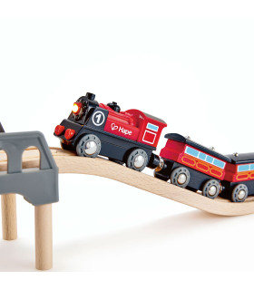 Locomotora Roja a Pilas para Tren de Juguete Hape