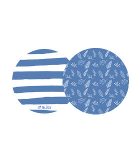 Posavasos Rayas y Hojas Azules x8