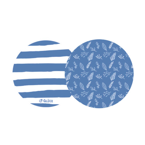 Posavasos Rayas y Hojas Azules x8