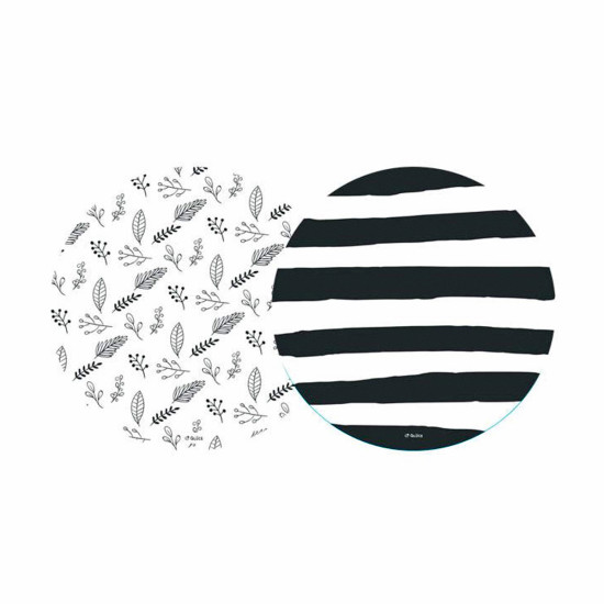 Posavasos Rayas Y Hojas Negros X 8