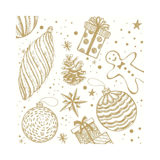 Servilletas 24 x 24 cm Bauble Symphony Xmas