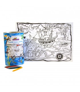 Puzzle Para Pintar Piratas 70 Piezas Juegos de Caracol