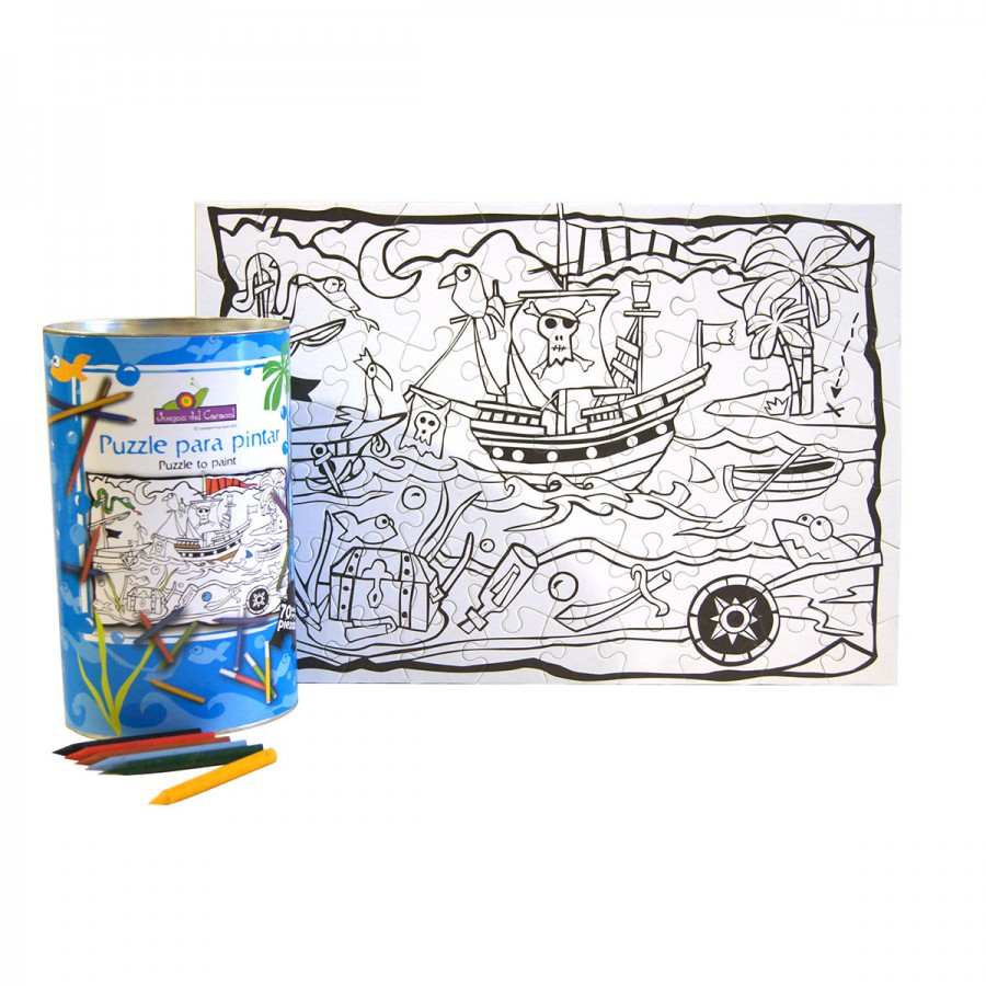 Puzzle Para Pintar Piratas 70 Piezas Juegos de Caracol