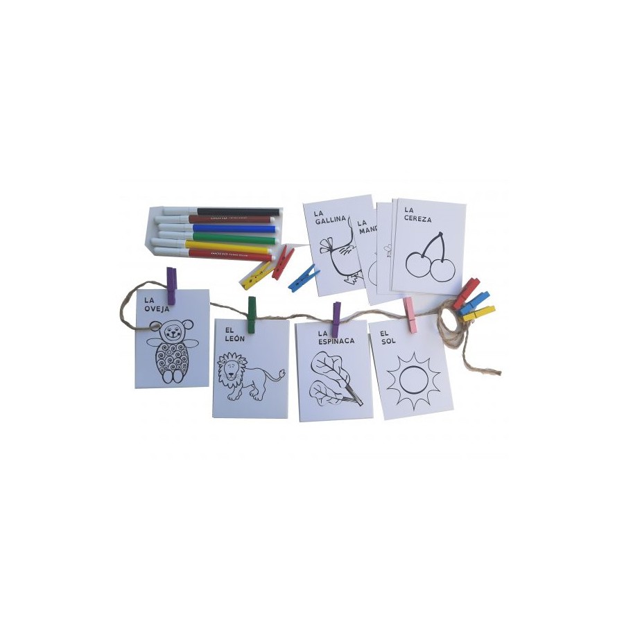 Valijita Didáctica con Adivinanzas y Tarjetas para pintar 2