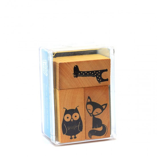 Set de sellos Animales caja chica