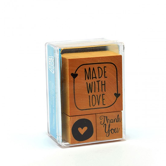 Set de sellos Made With Love caja chica