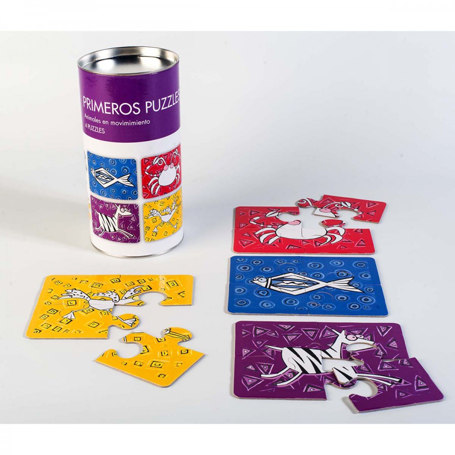 Rompecabezas 4 Piezas Animales En Movimiento