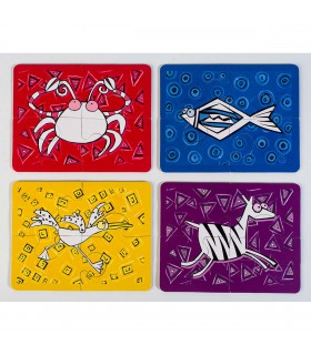 Rompecabezas 4 Piezas Animales En Movimiento