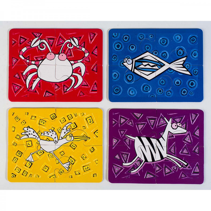 Rompecabezas 4 Piezas Animales En Movimiento
