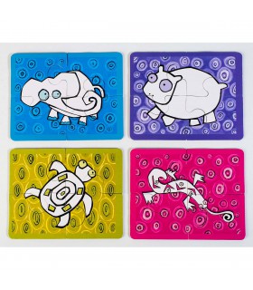 Rompecabezas 4 Piezas Animales De La Selva