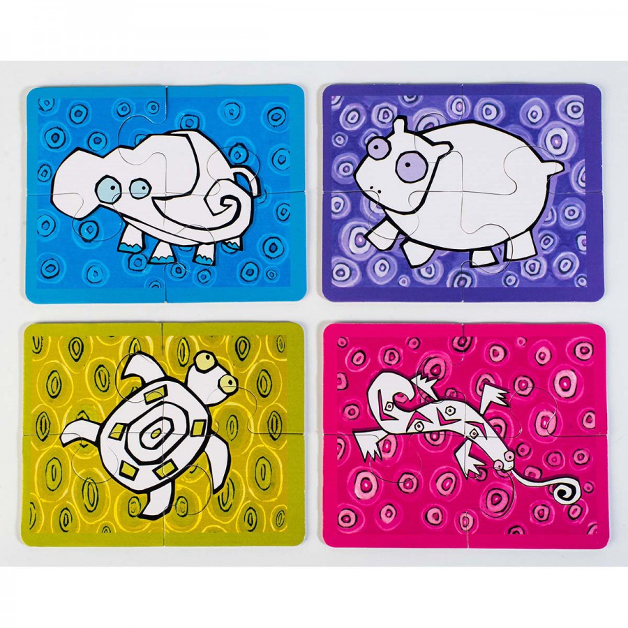 Rompecabezas 4 Piezas Animales De La Selva