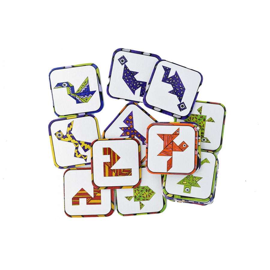 Juego de Memoria Con Formas Geométricas Tangram