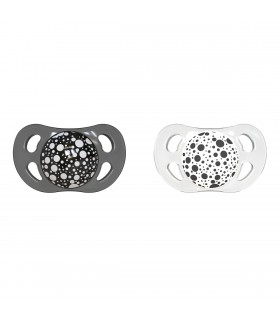 2 Chupetes 0-6M Blanco y Negro Twistshake