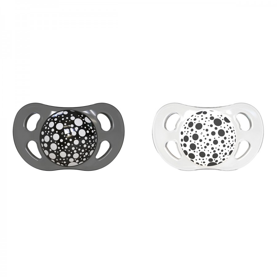 2 Chupetes 0-6M Blanco y Negro Twistshake