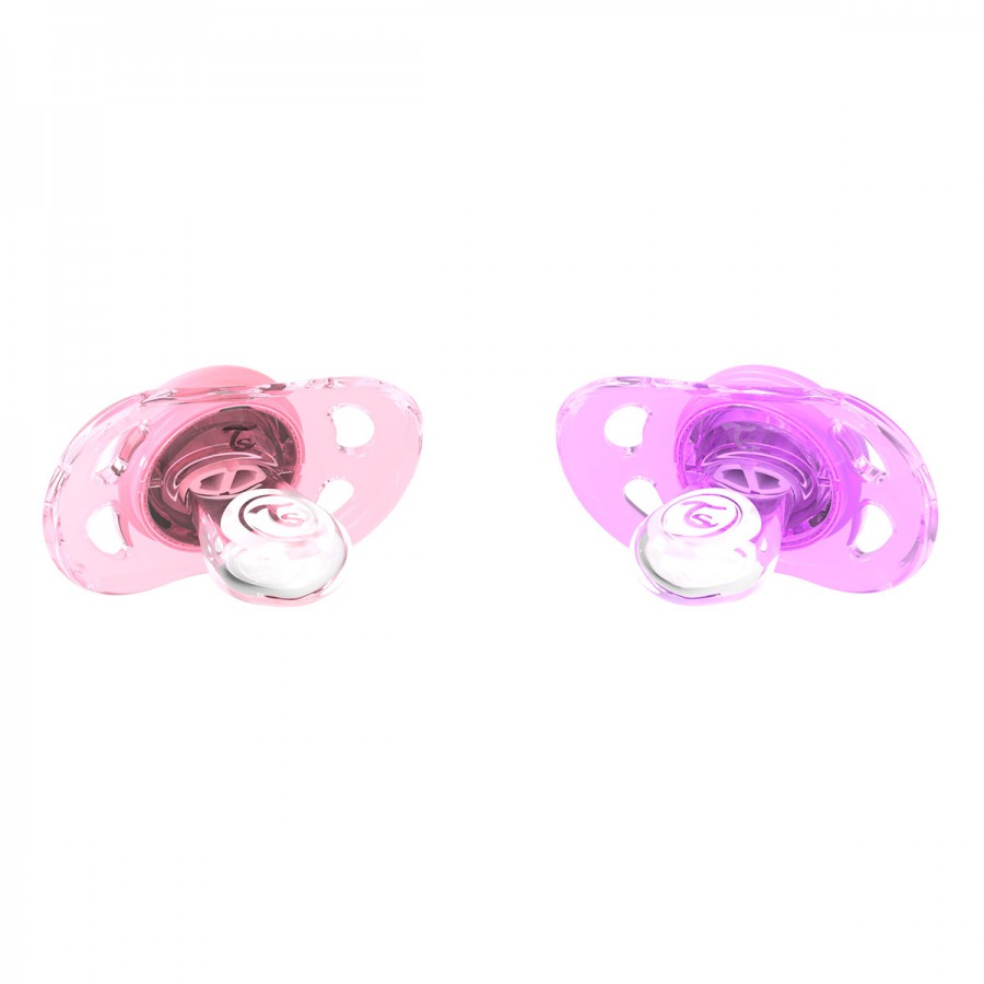 2 Chupetes 0-6M Rosa y Púrpura Twistshake