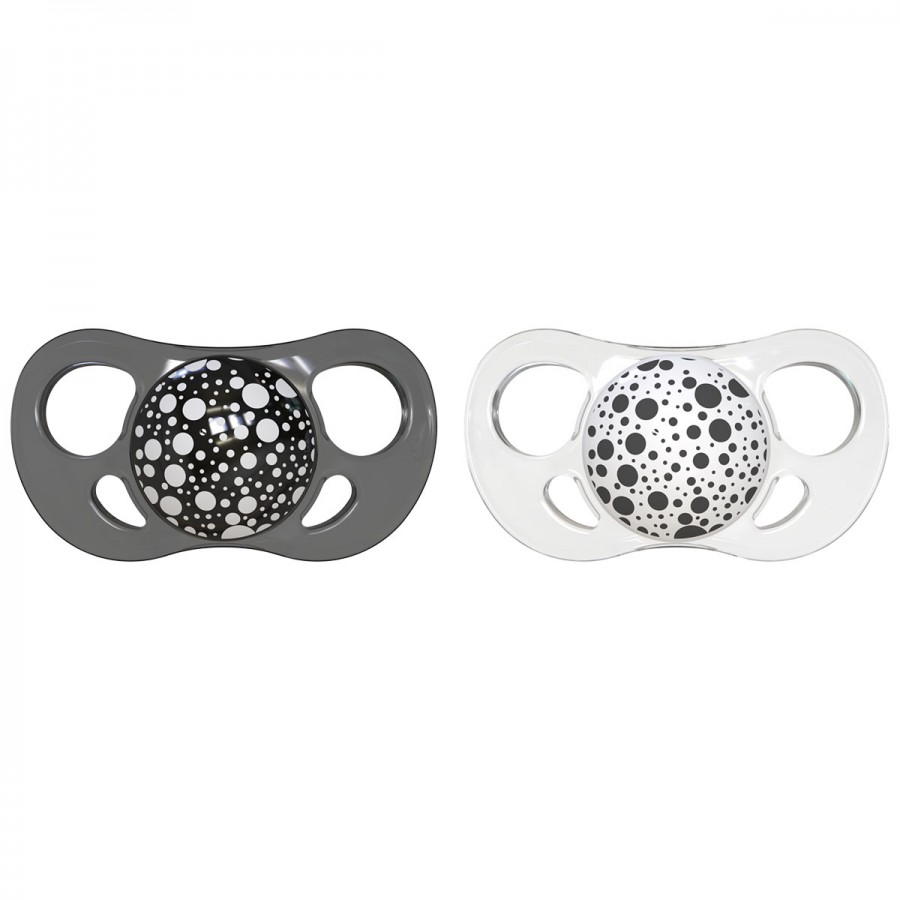 2 Chupetes 0-6M Negro y Blanco Twistshake