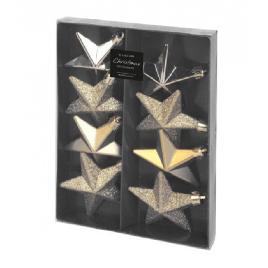 Set De 8 Estrellas Combinadas Doradas