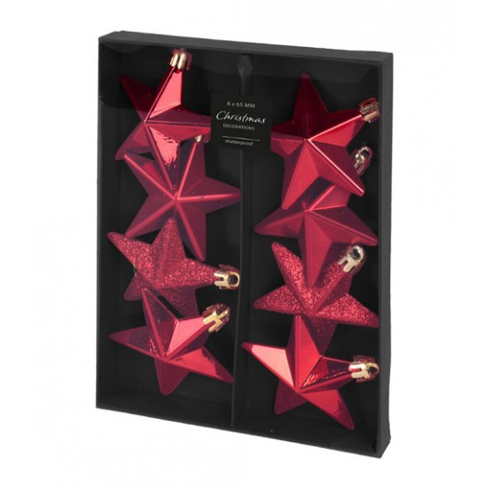 Set De 8 Estrellas Combinadas Rojas
