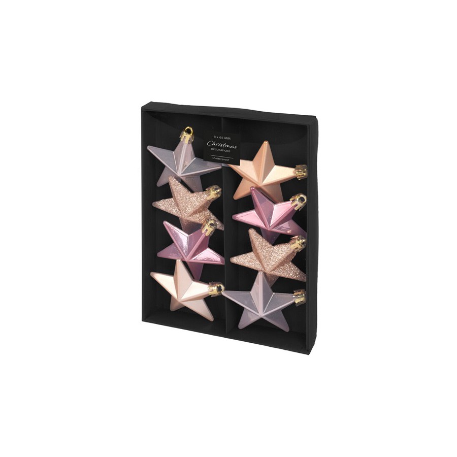 Set De 8 Estrellas Combinadas Rose Gold