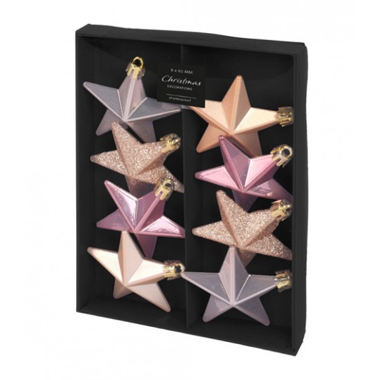 Set De 8 Estrellas Combinadas Rose Gold