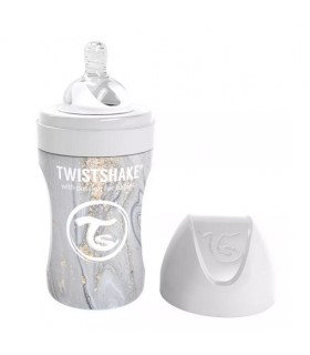 Mamadera Anticolicos Twistshake de Acero Inoxidable 260ml Marmol Gris