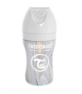 Mamadera Anticolicos Twistshake de Acero Inoxidable 260ml Marmol Gris