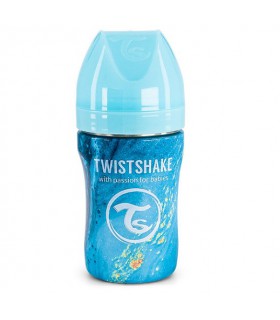 Mamadera Anticolicos Twistshake de Acero Inoxidable 260ml Marmol Azul