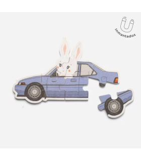 Rompecabezas Magnetico Transportes Conejo