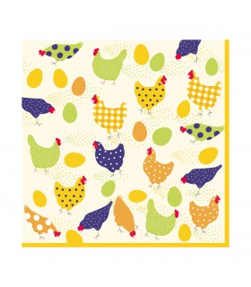 Servilletas 33x33 Hens Check