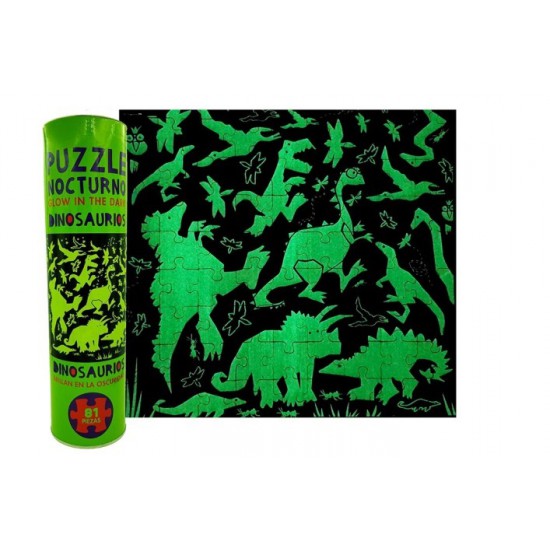 Rompecabezas Fluo 81 Pzas Dinosaurios