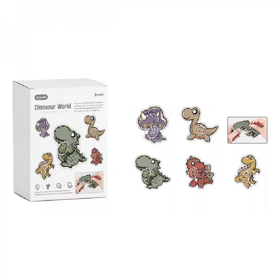 Juegos para asociar y enhebrar DINOSAURIOS