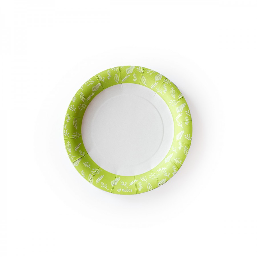 Plato de Polipapel Hojas Verdes x 6