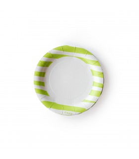 Plato de Polipapel Rayas Verdes x 6