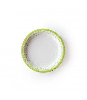 Plato de Polipapel Lunares Verdes x 6