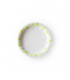 Plato de Polipapel Puntitos Verdes x 6