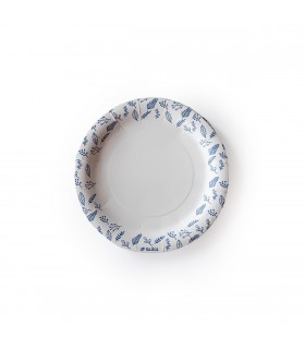 Plato de Polipapel Hojas Azul x 6