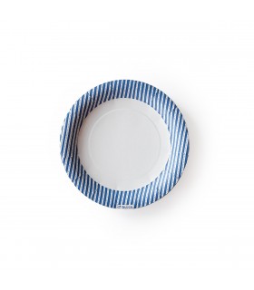 Plato de Polipapel Rayas Azules x 6
