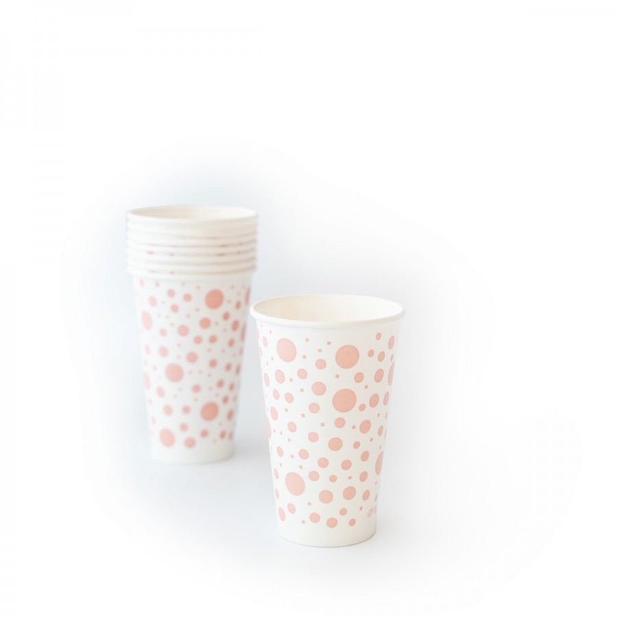 Vasos De Polipapel Estrellas Rosas 12 oz x 8